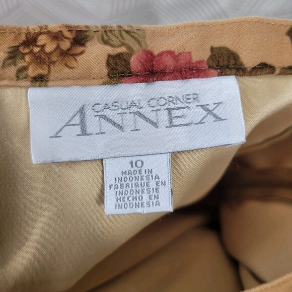 Vintage Skirt Long Sz 10 29" Ultrasuede Romantic Floral Tan Red Cottagecore Alt - Picture 6 of 6